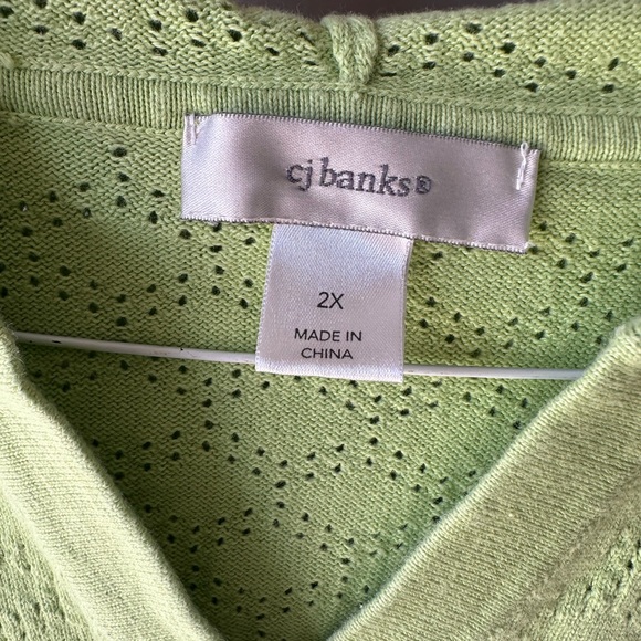 CJ Banks Light Green Knit Sweater - Picture 2 of 5
